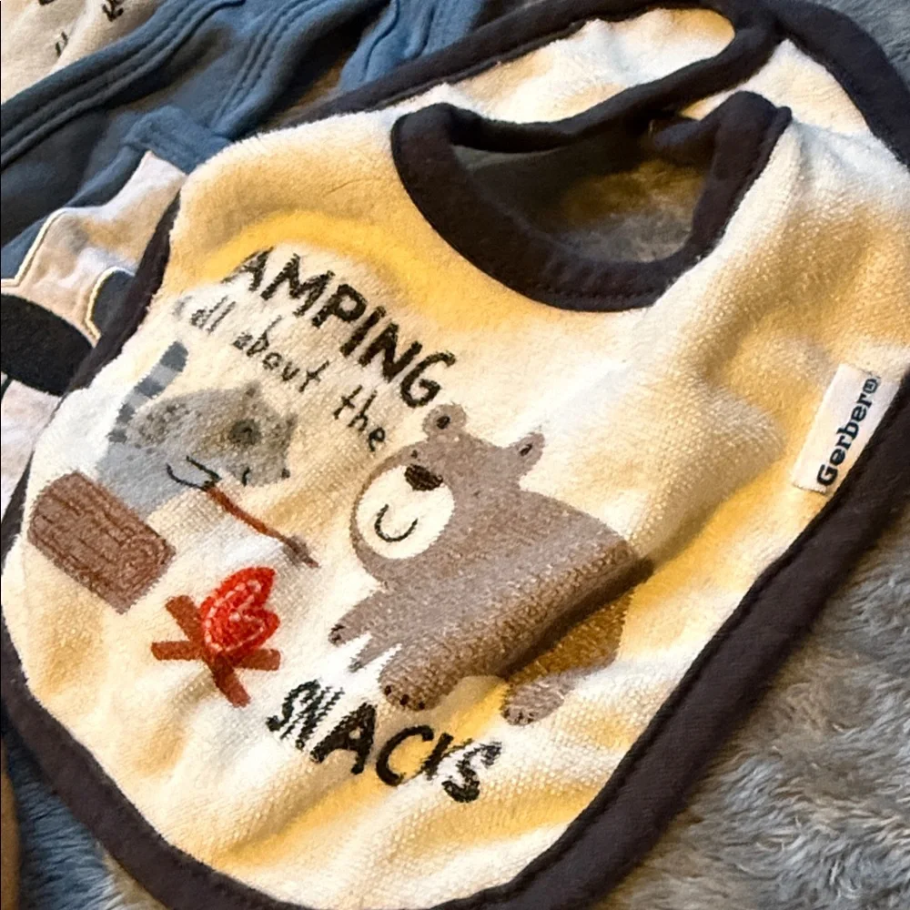 Assorted Baby Bibs Set - Purple, Brown, Gray